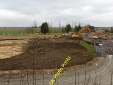 Photo 6x4 Moving  Topsoil Chilton/SU4885 An excavator removes the pile o c2015