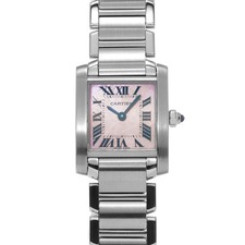 CARTIER Tank Française Sm W51028Q3 Pink Ladies Used Watch #21721