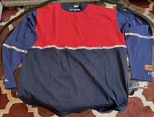 Heron Preston CTNMB Motif MockNeck Long Sleeve Blue Red Shirt