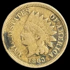 1863 Indian Head Cent - Antique United States of America 1c Penny Coin