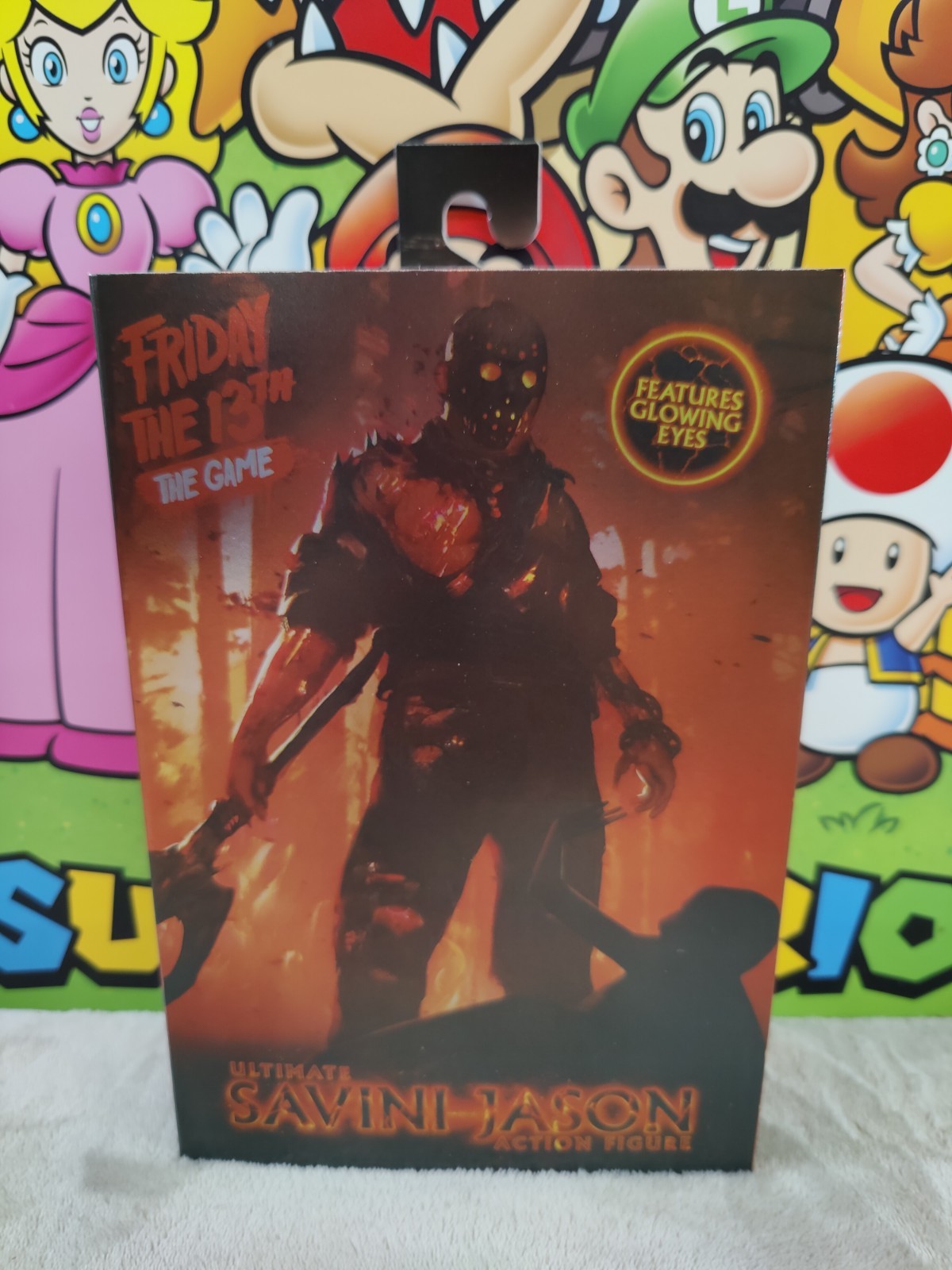 NECA Friday the 13th The Game Ultimate Savini Jason Figure Glowing Eyes Not Mint