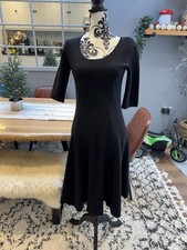 Hobbs Size 8 Black Dress. 100% Wool Smart Basic Work