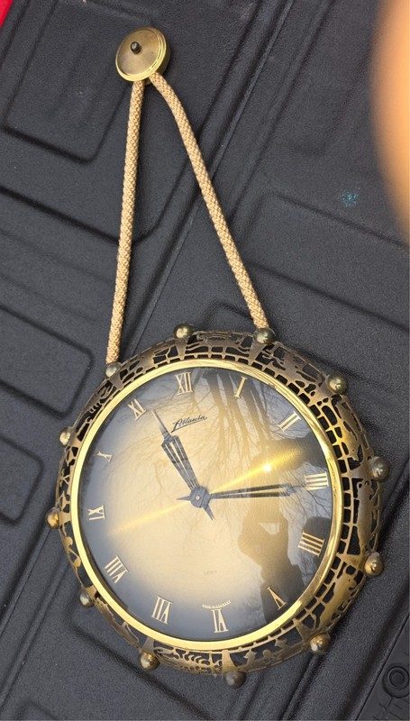 MCM Vintage Atlanta Junghans  Zodiac Wall Clock 7 Jewel Wind-Up Movement Working
