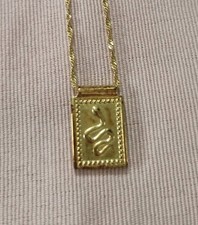 925 Gold Plated Scapular Necklace Snake Pendant by Cluse