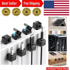 8-Pack Magnetic Cord Organizer Holders for Cable Management - Easy Adhesive