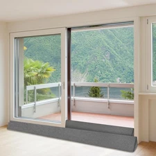 2 Packs Sliding Glass Door Draft Stopper Blocker - Weatherproof Under Door Wi...