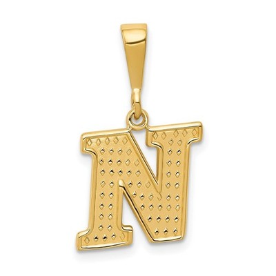 14k Yellow Gold Initial N Pendant C1449-N