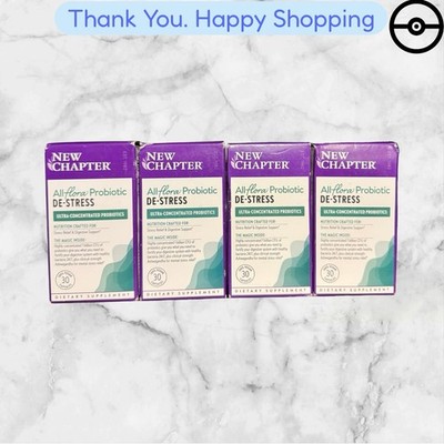 New Chapter All-Flora  Probiotic De-Stress Formula with Clinical-Strengt 4pack