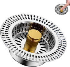 3 in 1 Kitchen Sink Drain Strainer, Stainless Steel Sink Drain Strainer