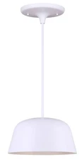 Canarm Kiliam 1-Light Dual Mount Pendant Light, White Finish with Adjustable ...