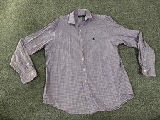 Polo Ralph Lauren Shirt Mens XL Purple Check Button Down Long Sleeve Cotton