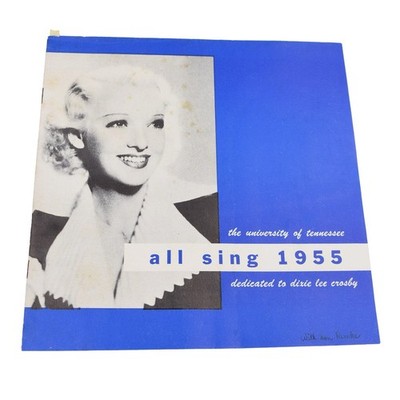 1955 University Of Tennessee ALL SING Music Competition Dixie Lee Crosby Program