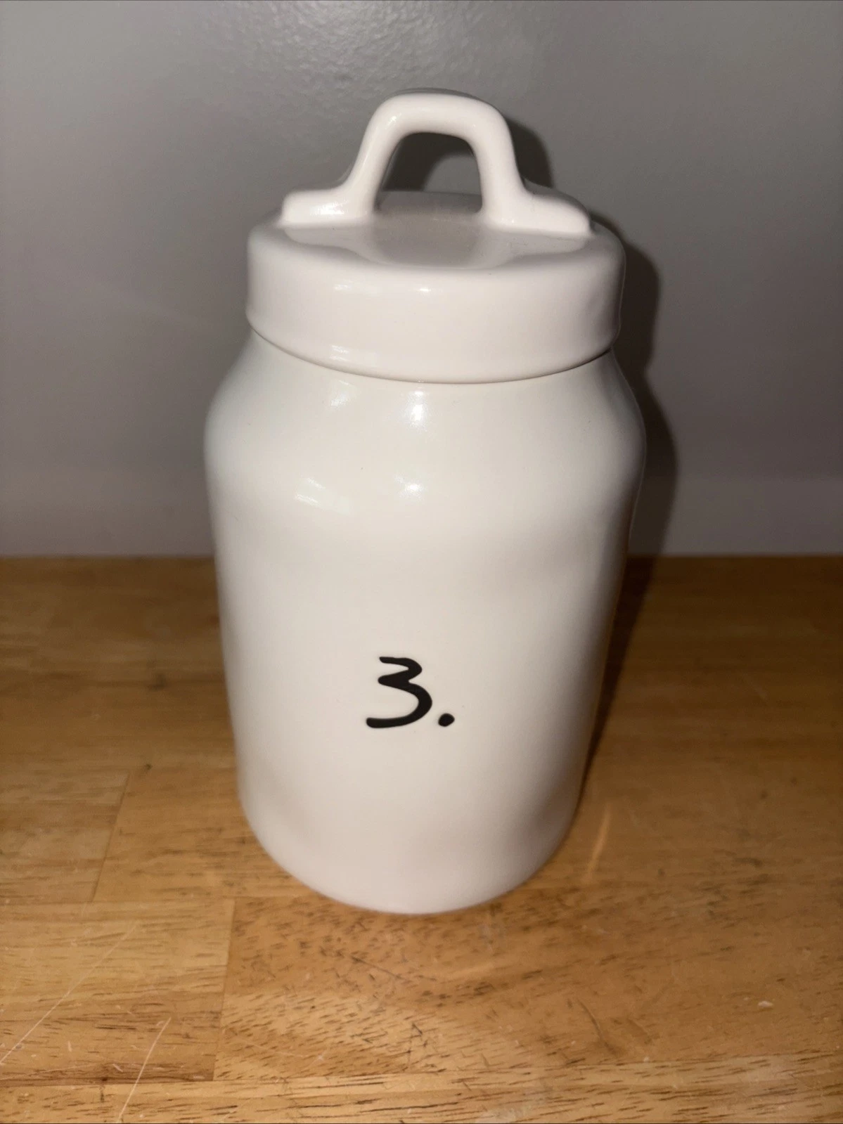 New 2023 Release Rae Dunn # “3” Number Ceramic Canister
