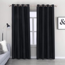 Faux Silk Blackout Curtains, Fully Lined Solid Color Window Treatment Drapes ...