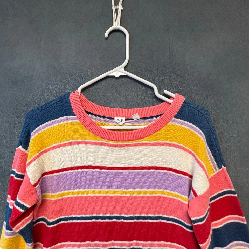 Vestido Suéter GAP Niños Rayas XXL Colorido Tejido Arco Iris Rayas Boho Cottage Foto 3 de 4