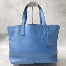 Jil Sander Leather Blue Large Tote Bag Shoulder Handbag 40cm From Japan