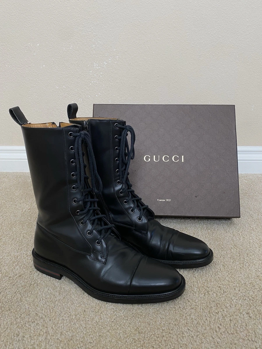 GUCCI mens mid calf leather boots size 11.  EUC Gucci 719742 Men main image 4
