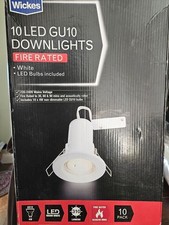 wickes 10 recessed downlights GU10 fire rated LED bulbs included white