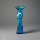 Blenko #6223 Strata Glass Vase Wayne Husted Turquoise MCM Vintage 1963