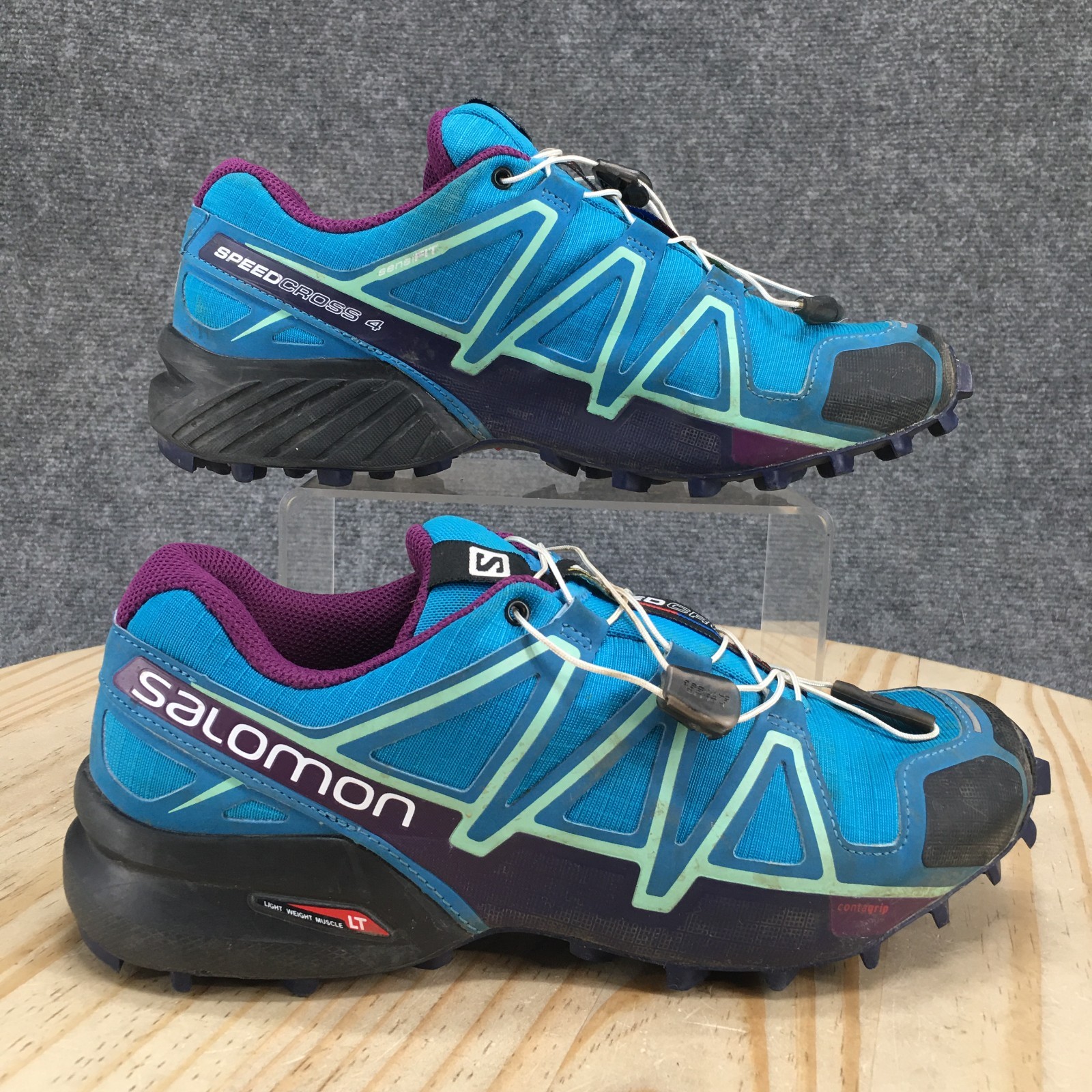Salomon Scarpe Donna 8.5 Speedcross 4 Sneakers Trail Running Blu Stringate 398422