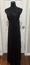 DAVID  S BRIDAL BLACK - ONE SHOULDER FORMAL DRESS SZ 6 WORN ONCE