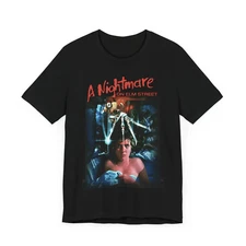A Nightmare on Elm Street T-Shirt Vintage Horror Movie Tee Freddy Krueger Tees