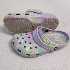Crocs Classic Marbled 2 Clogs Purple Blue Yellow Size 3
