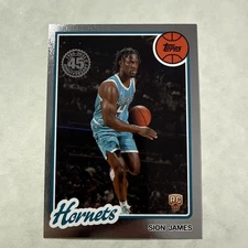 Sion James- 2025-26 Topps Flagship #80BK-76 45th Anniversary Hornets (RC) Rookie