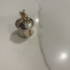 Vintage Carrs Solid Silver Seated Tooth Fairy Gilded Keepsake Box Mushroom