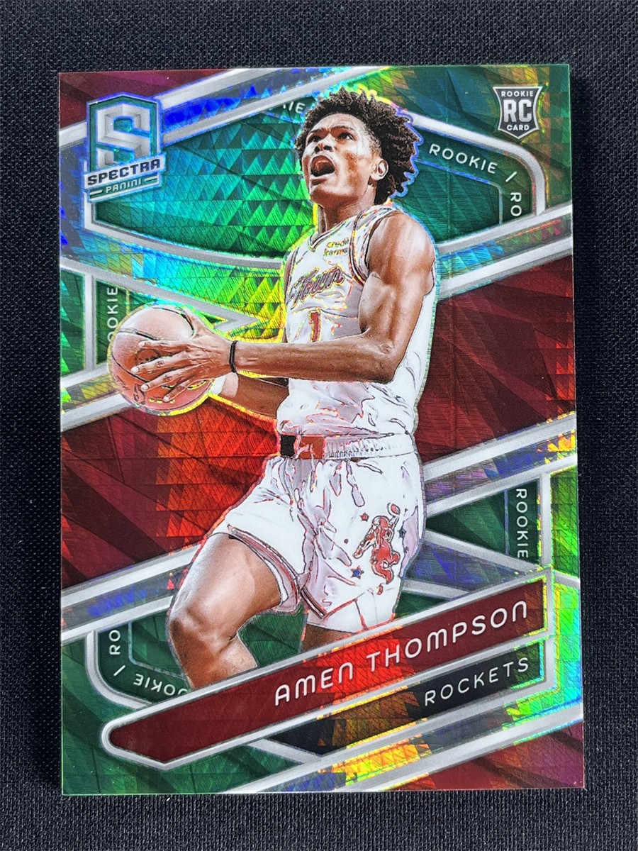 2023-24 Panini Spectra Amen Thompson #150 Hyper Prizm Rookie RC Rockets /75