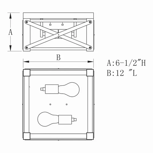 Colton 2-Light Flush Mount in Rustic and Cage Style 6.5 Inches Tall and 12 - Picture 2 of 6