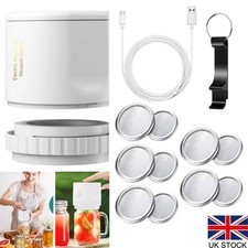 Electric Mason Jar Vacuum Sealer Kit with 10 Sealing Caps for Food Storage UK