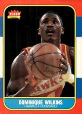 1986-87 Fleer Basketball #121 Dominique Wilkins Rookie Card RC. rookie card picture