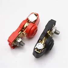 2x Abrazadera de clip de conector de terminal de batería de coche negativo positivo rojo/negro cubierta
