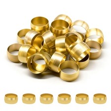 25 PCS Brass Compression Sleeves Ferrules For 5/8 Inch OD Tube Hose Fittings
