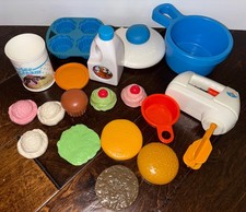 Fisher Price 1987 Fun with Food Party Time Dessert Play Set Ice Cream VTG Lot