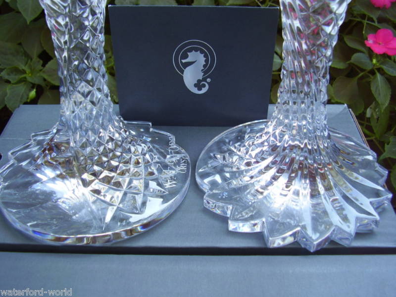 Waterford SEAHORSE ABSTRACT CANDLEHOLDERS CANDLESTICKS eBay