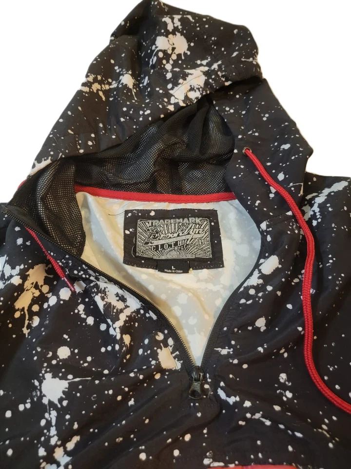 Trademark Brooklyn Cloth Co Sudadera con Capucha Cortavientos 1/4 Cremallera HYPE Salpicaduras de Pintura Talla L Foto 2 de 4