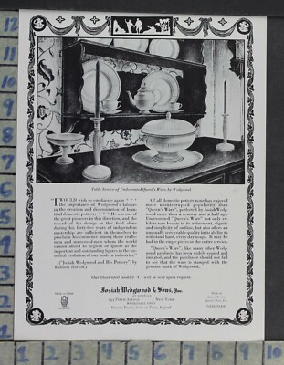 1923 HOME DECOR KITCHEN QUEEN'S WARE POTTERY WEDGEWOOD DISHES VINTAGE AD CP60