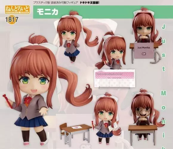  Good Smile Doki Doki Literature Club!: Monika Nendoroid Action  Figure, Multicolor : Toys & Games