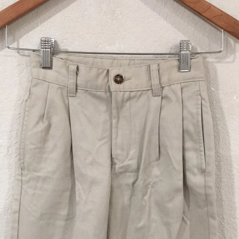 George Boys Sz 5 Tan Pleated Dress Pants Adjustable 100% Cotton - Image 2 of 4