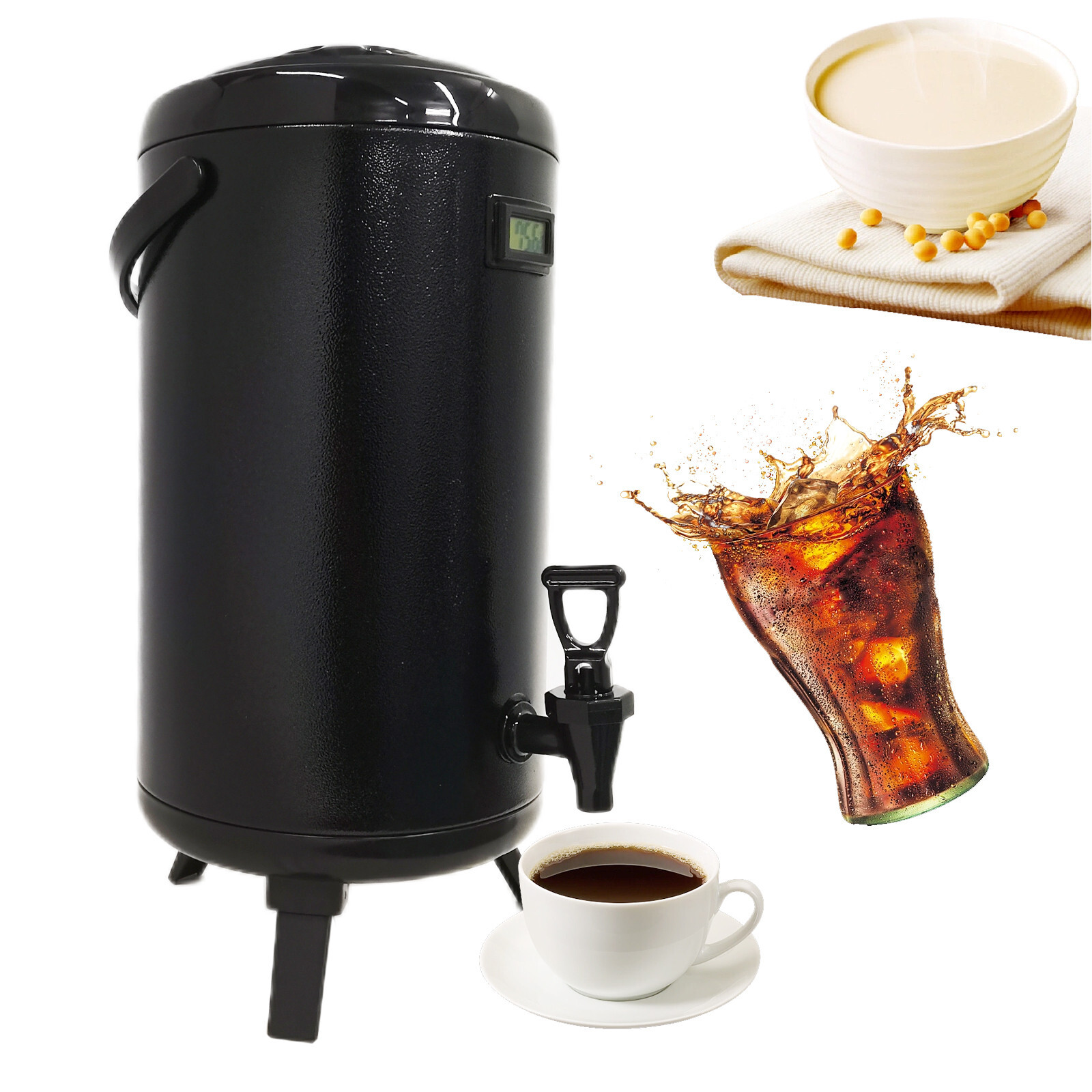12L Insulated Beverage Dispenser Milk Tea Barrel Hot Iced Drink Coffee