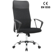 SEDIA UFFICIO EN1335 POLTRONA PRESIDENZIALE ERGONOMICA GIREVOLE CERTIFICATA NERO