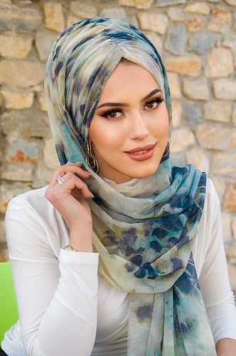 Stylish Ready-to-Wear Hijab Muslim Head Scarf Instant Shawl Turban Watercolor