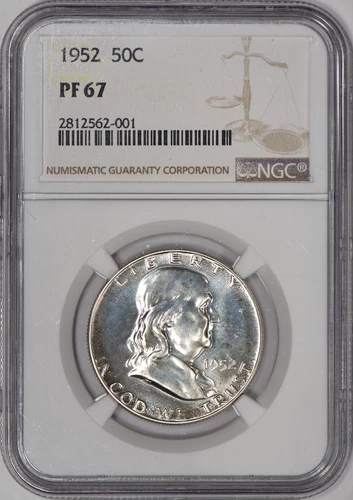 1952 Proof Franklin Half Dollar 50c NGC PF 67 (PR67)