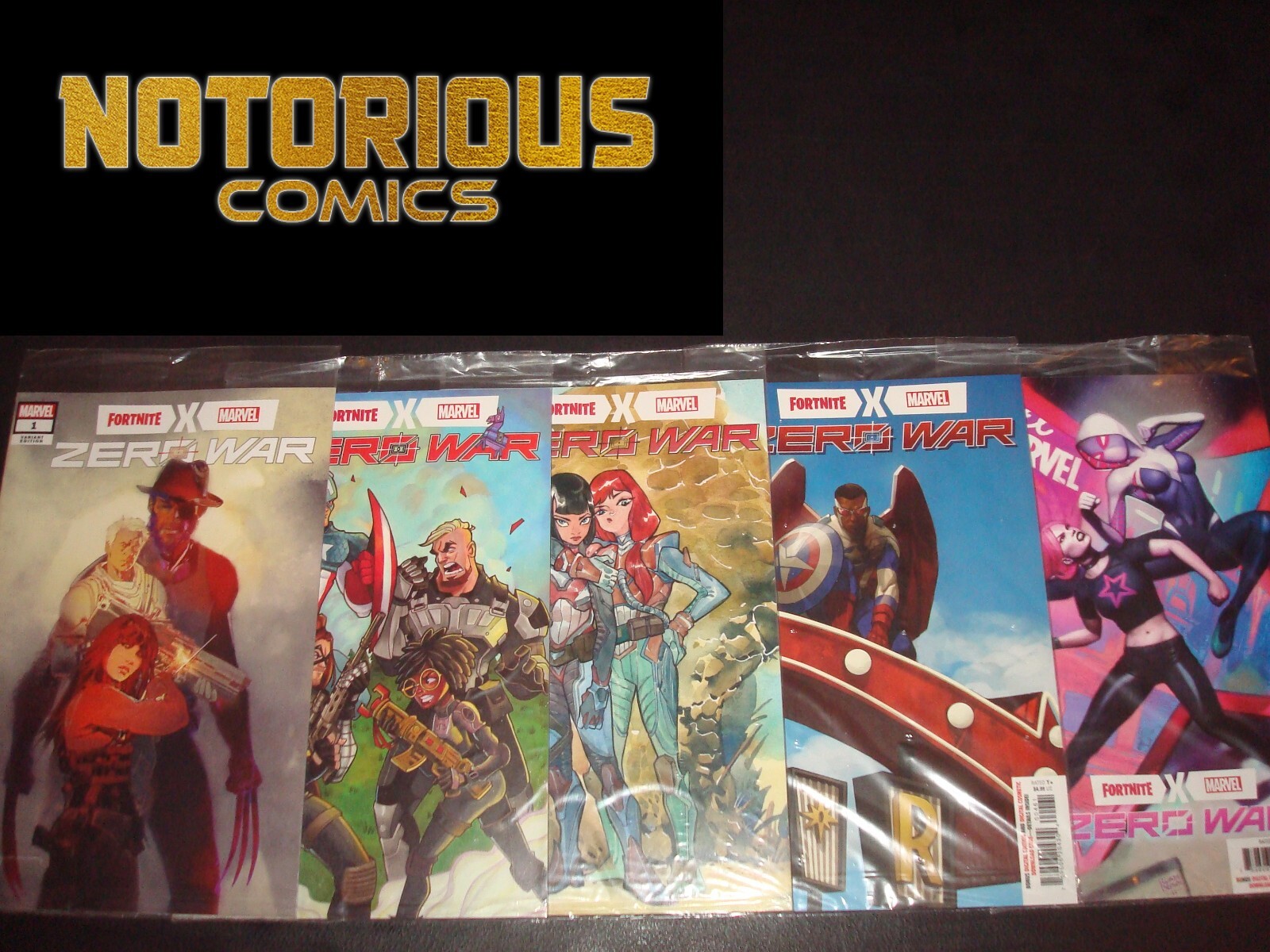 Fortnite X Marvel Zero War 1-5 Completo Variante C Set Sellado con Códigos Lote de Cómics