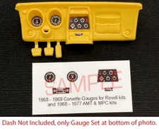 1968 69 70 71 72 73 74 75 76 77 CORVETTE GAUGE FACES - 1/25 REVELL AMT MPC kits