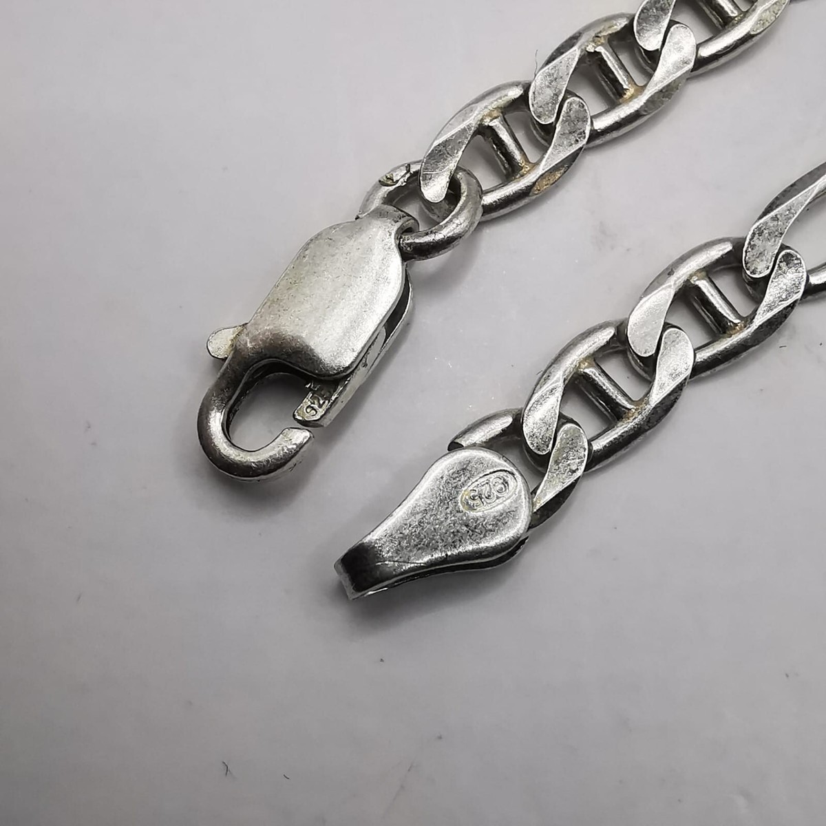 Vintage Unusual 925 Sterling Silver Chain Necklace, Signed