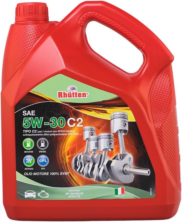RHÜTTEN, OLIO MOTORE 5W-30 C2 - 220123-, IDEALE PER LA PROTEZIONE DI QUALSIASI M