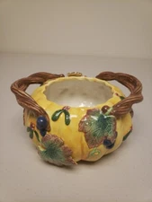 Fitz & Floyd Ceramic Autumn Harvest Pumpkin Bowl Vintage 1993
